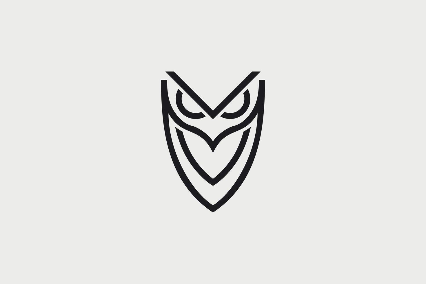 owl shield bird secure security protect symbol animal outline protection guard emblem wisdom fly abstract vector