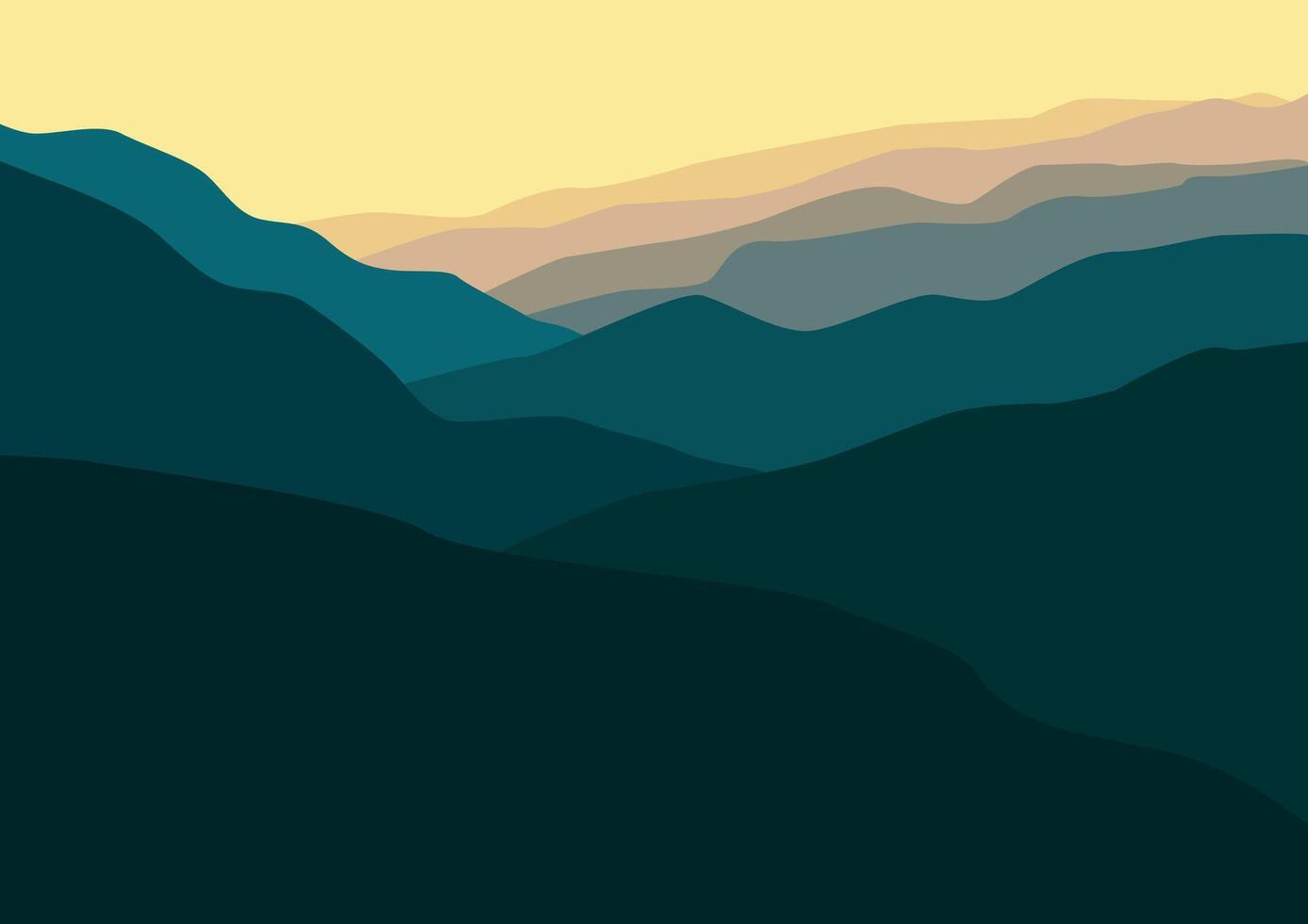 Landscape with mountains. Illustration in flat style. vector