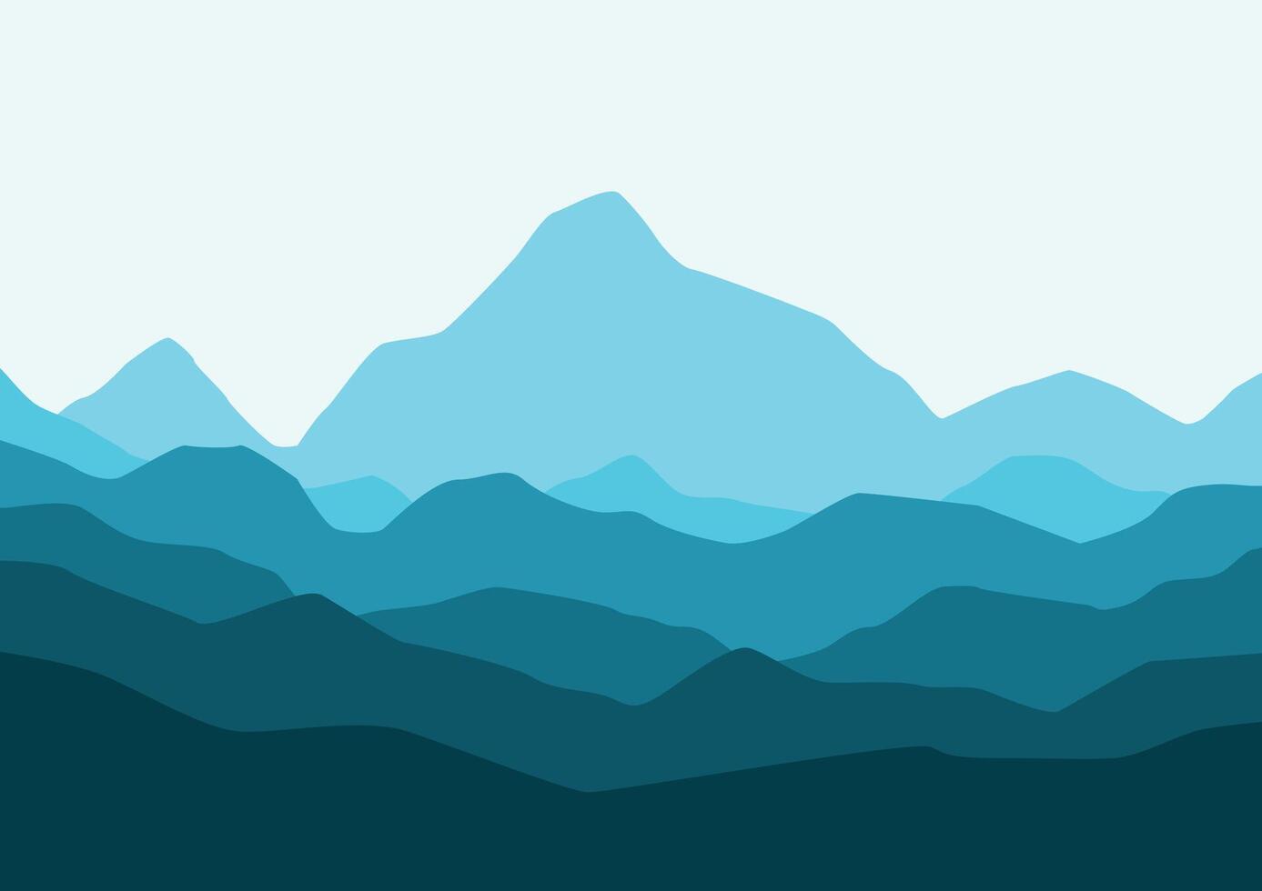 Landscape with mountains. Illustration in flat style. vector