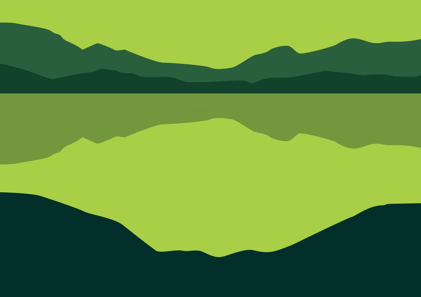 Mountains panorama and lakes. Illustration in flat style. vector