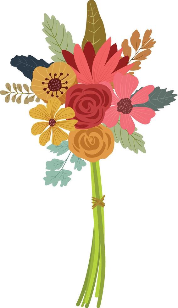 Flower bouquet illustration Isolated on White Background. vector