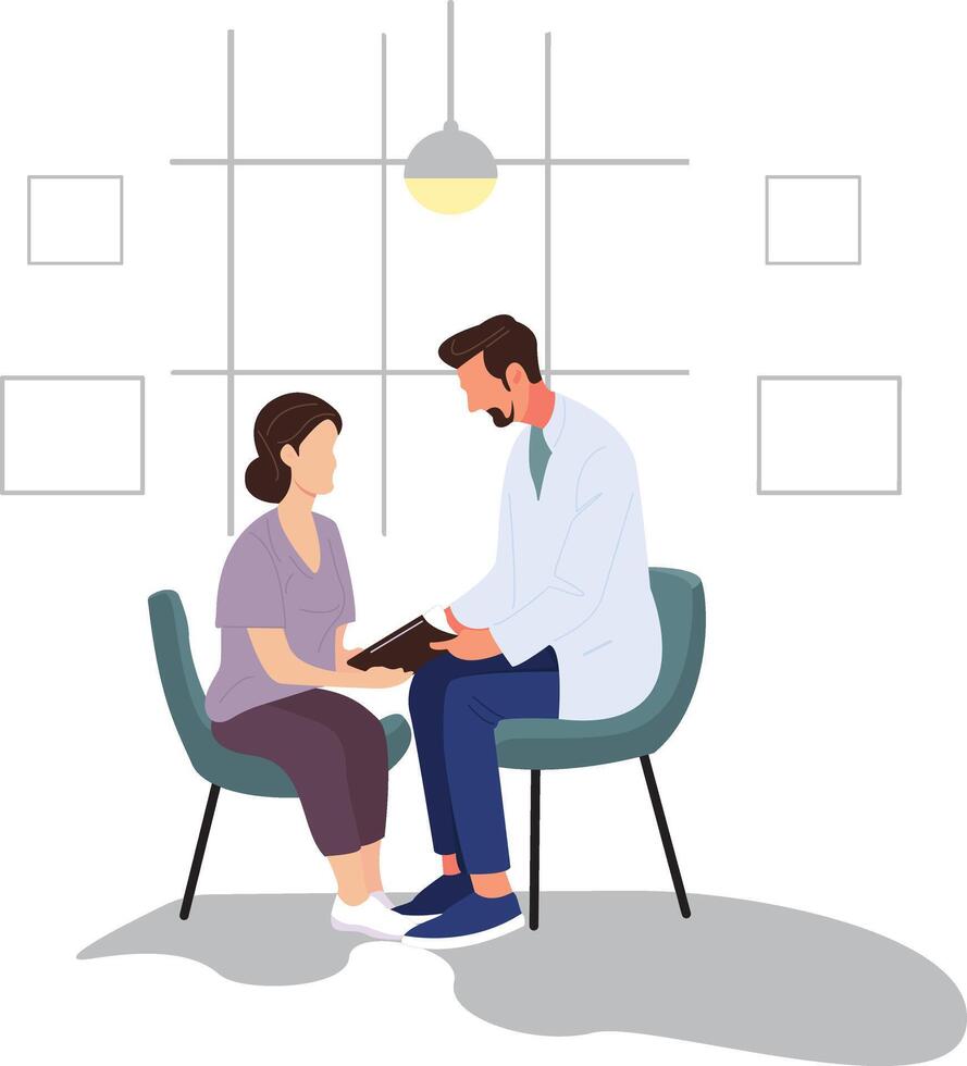 doctor patient conversation vector