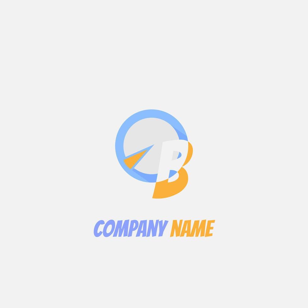 logo icon design banking company letter B symbol with elegant orange and blue color diagram simple attractive eps 10 vector