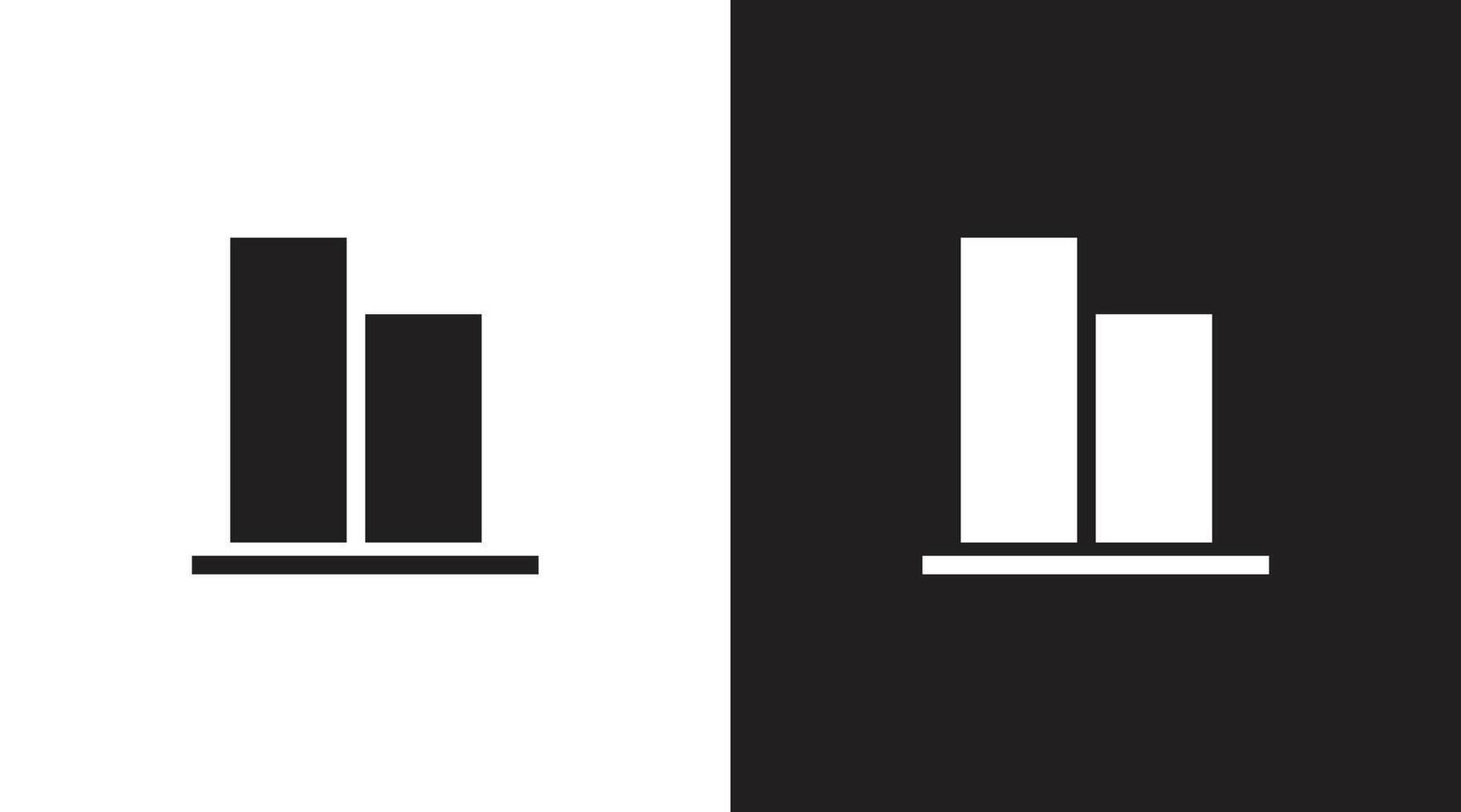 Bar graph icon in black and white color. vector