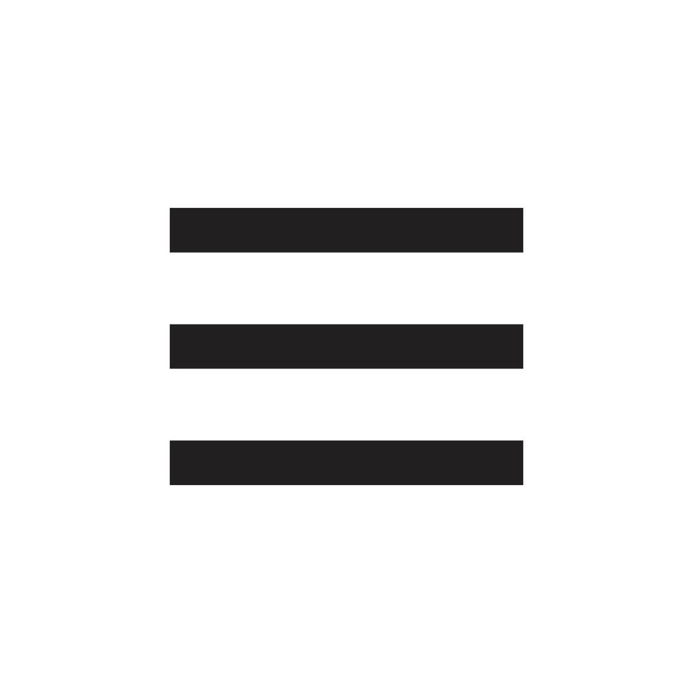 Hamburger menu bar flat icon for apps vector