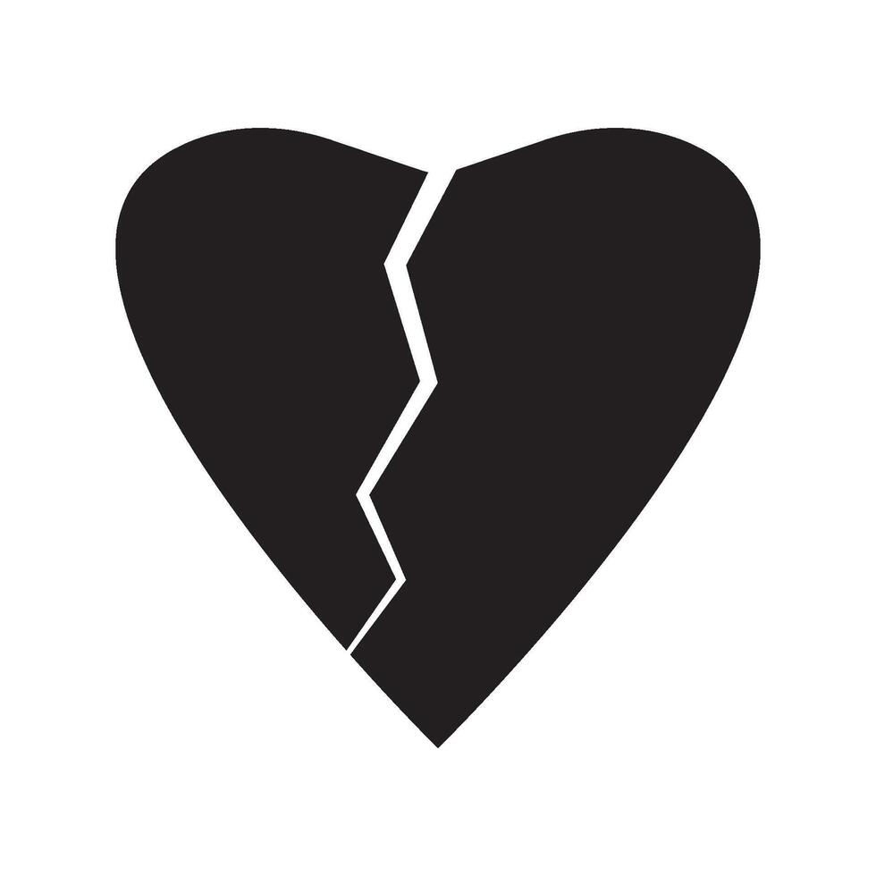 Broken heart icon vector