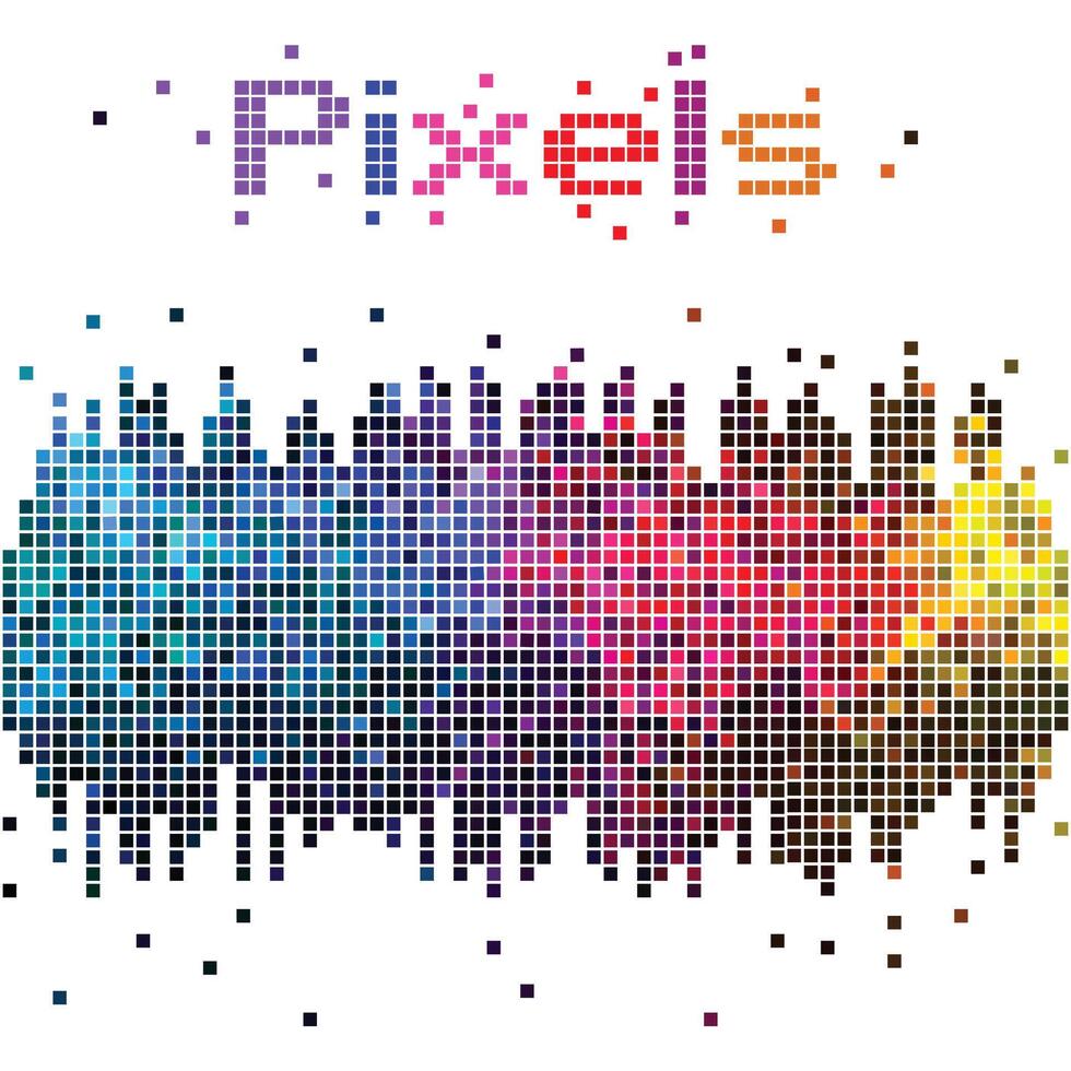 Multicolor Pixels, Music bit Background vector