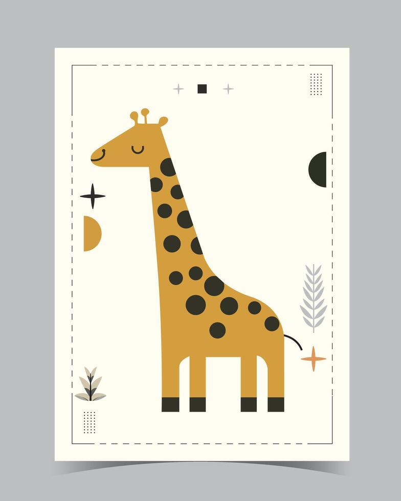 a giraffe with a giraffe on the back. vector