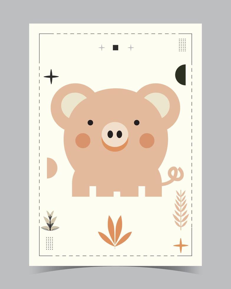 a picture of a pig that says piggy bank. vector