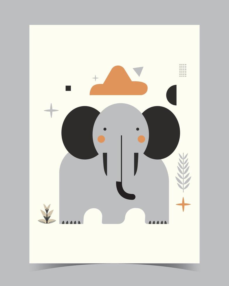 a poster that has an elephant on it vector