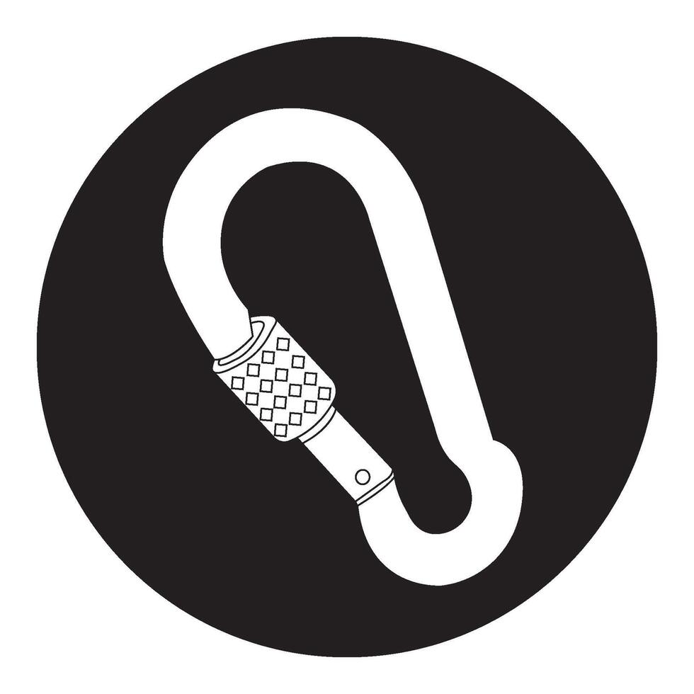 Carabiner mountain equipment icon vector
