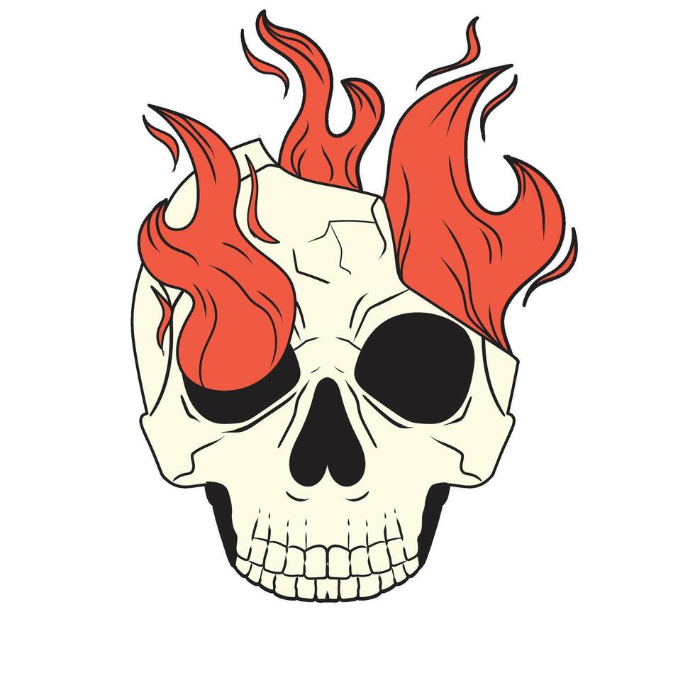 Skull Flames Illustration vector