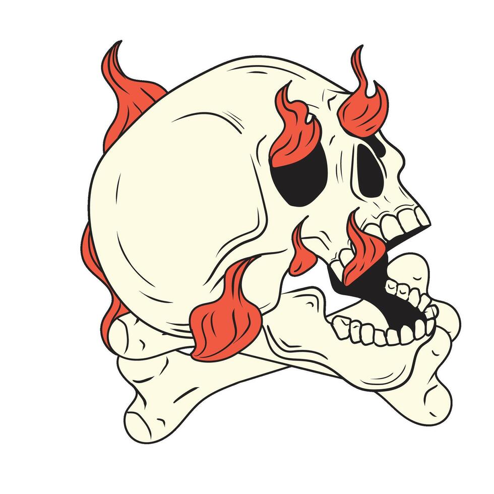 Skull Flames Illustration vector