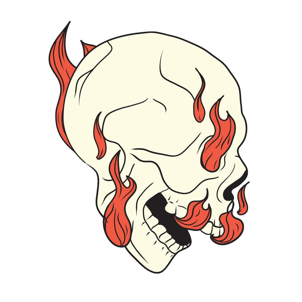 Skull Flames Illustration vector