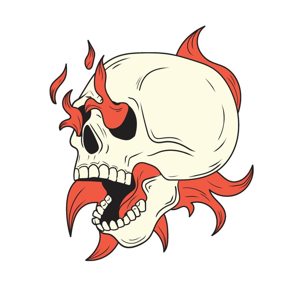 Skull Flames Illustration vector