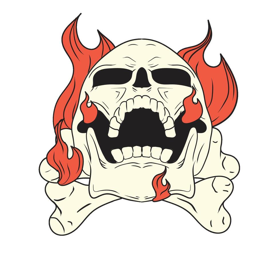 Skull Flames Illustration vector