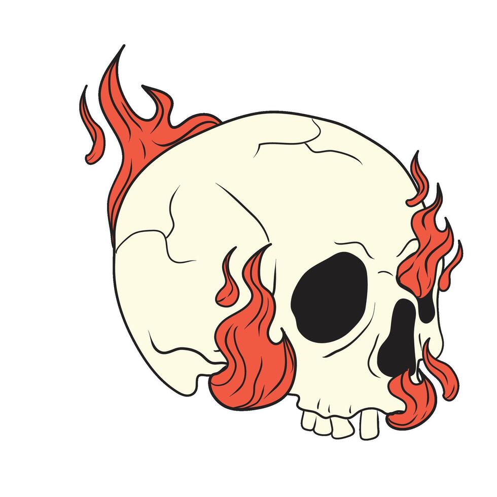 Skull Flames Illustration vector