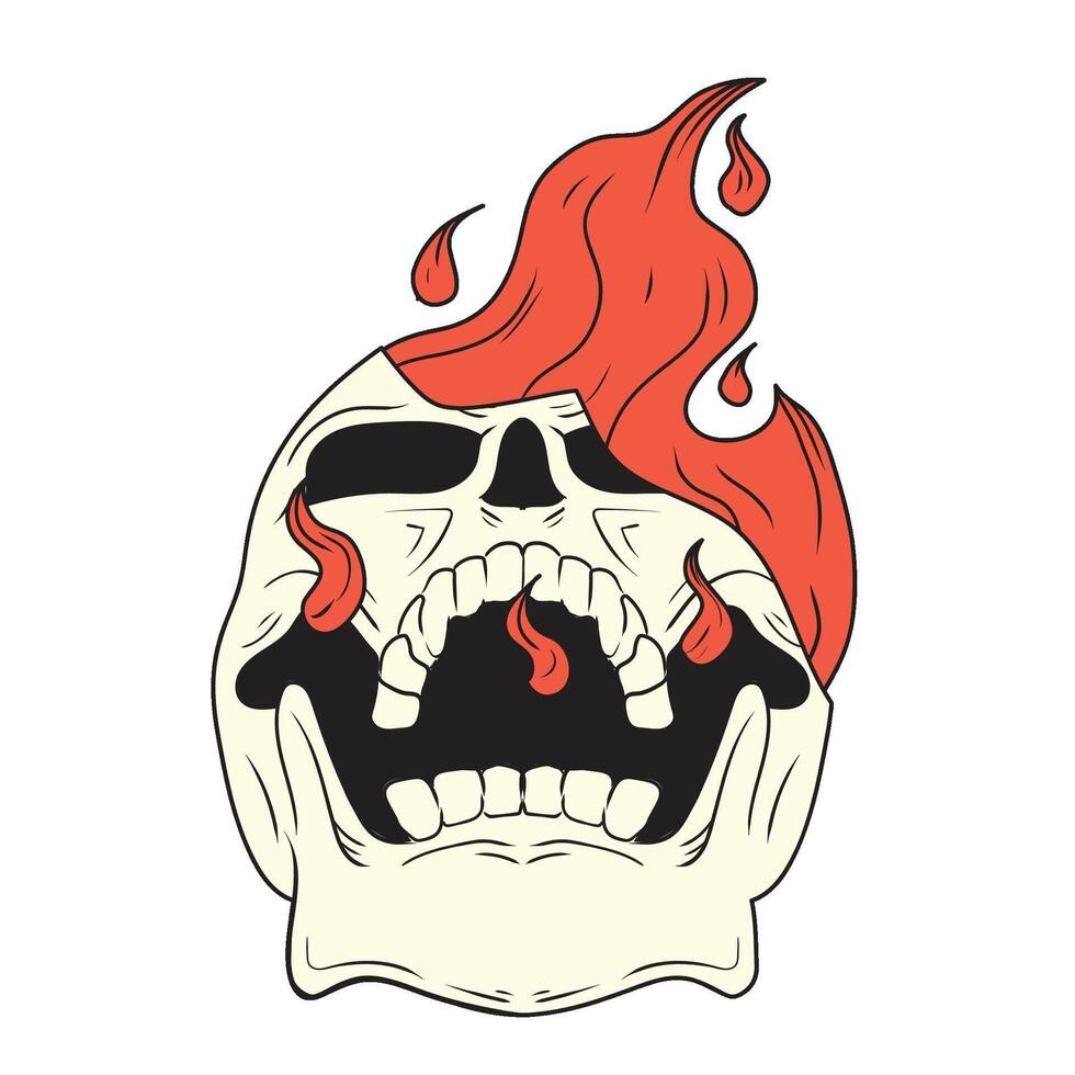 Skull Flames Illustration vector