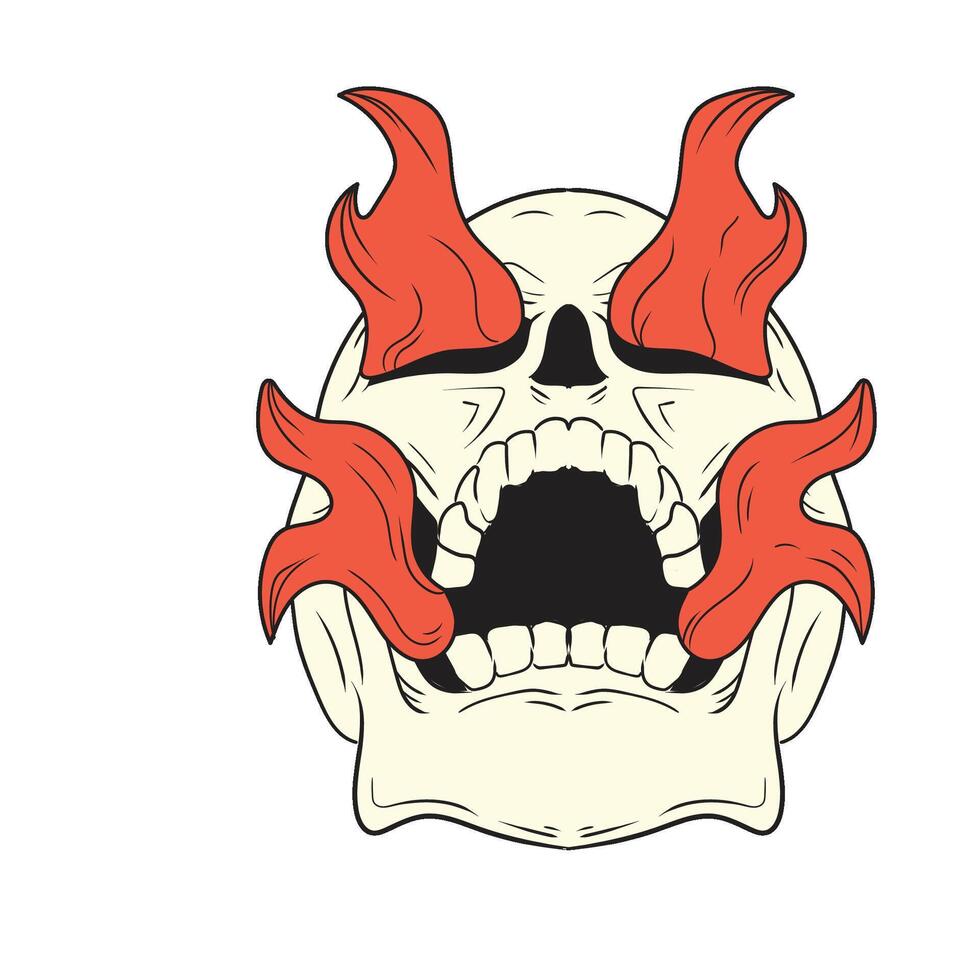 Skull Flames Illustration vector