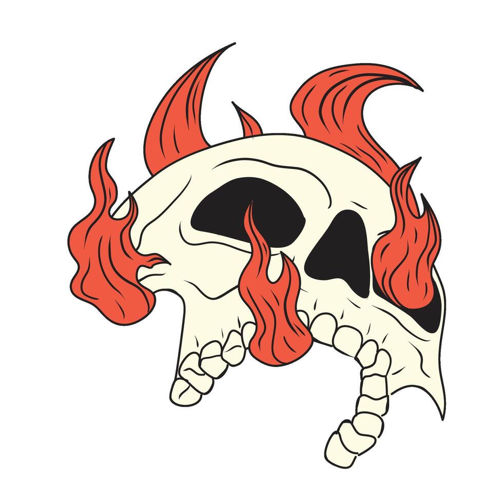 Skull Flames Illustration vector