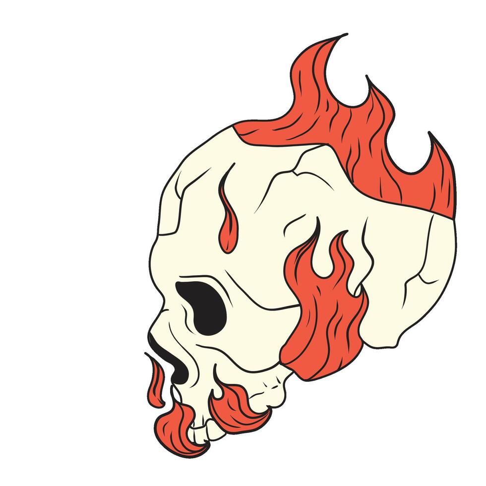 Skull Flames Illustration vector