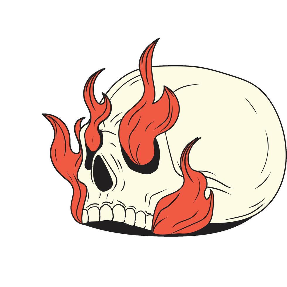 Skull Flames Illustration vector