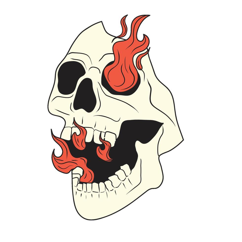 Skull Flames Illustration vector