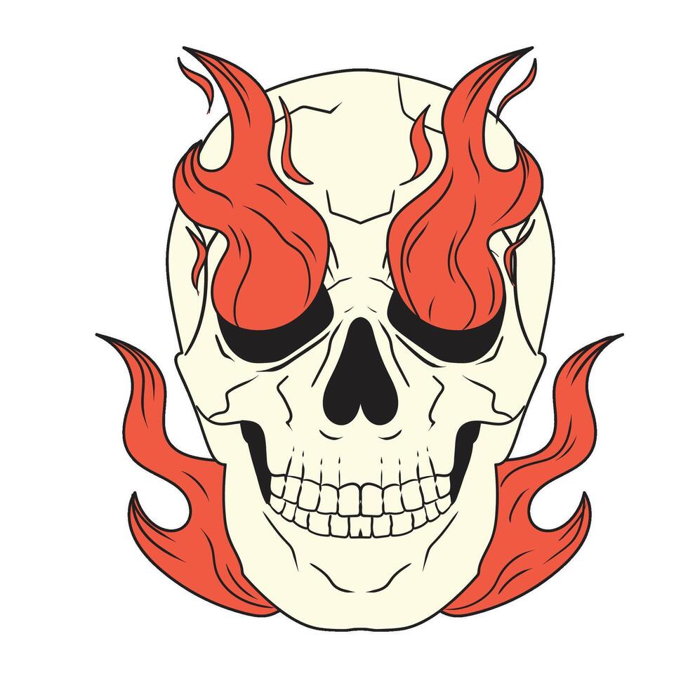 Skull Flames Illustration vector