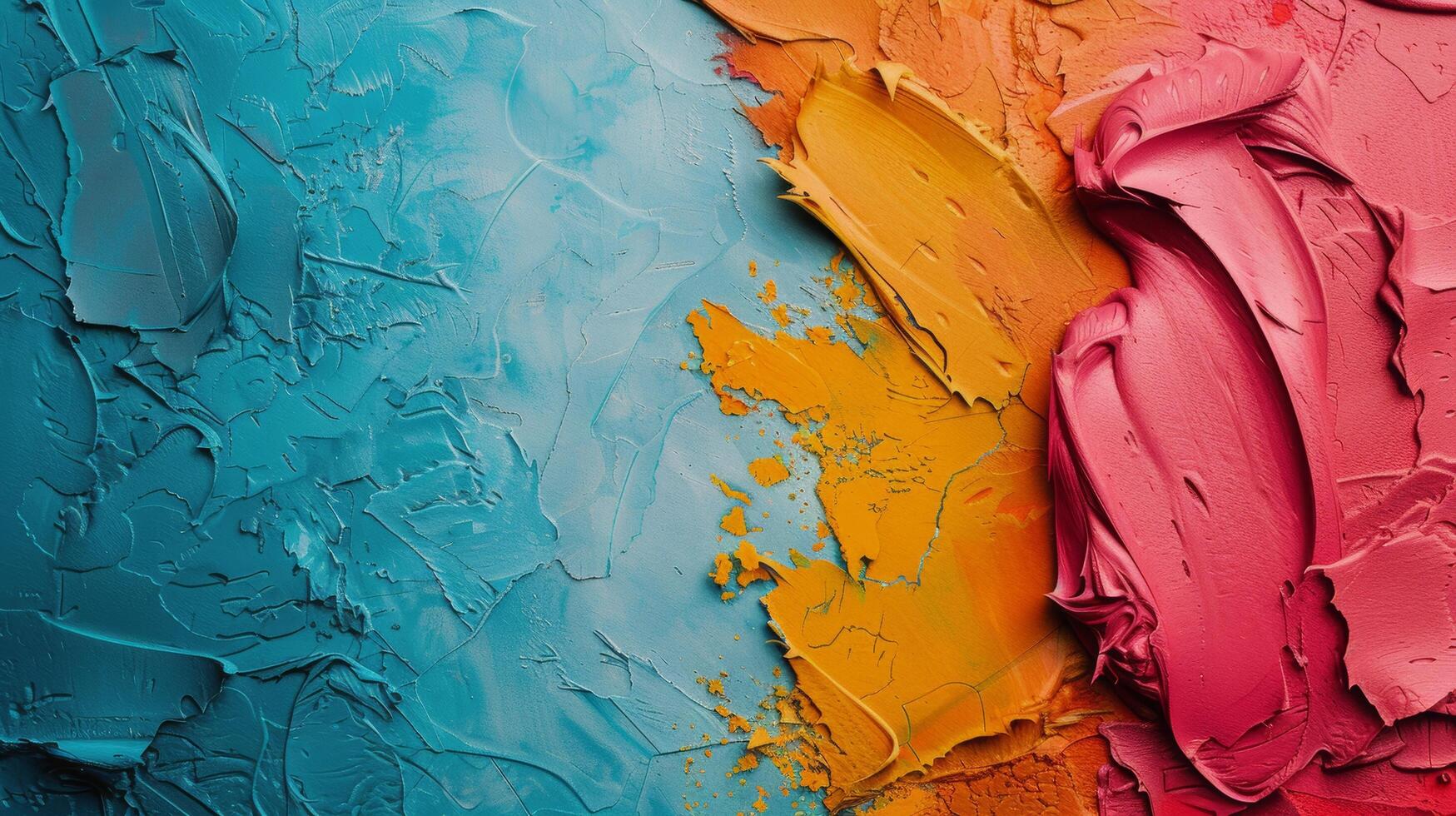 Close Up of Colorful Painting on Wall photo