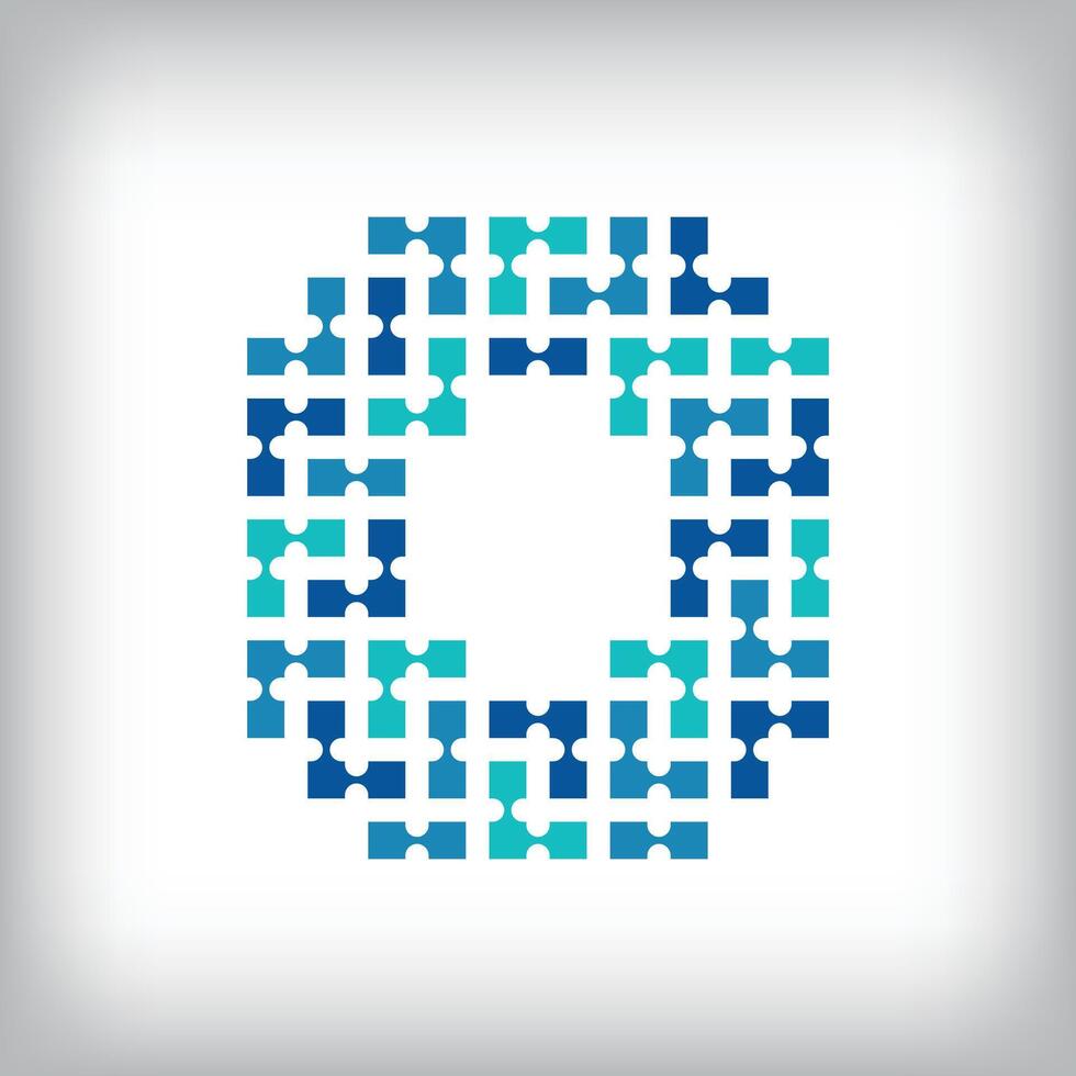 Network connection letter O logo. Creative communication blue tone graphics. Media, digital and technology company. vector