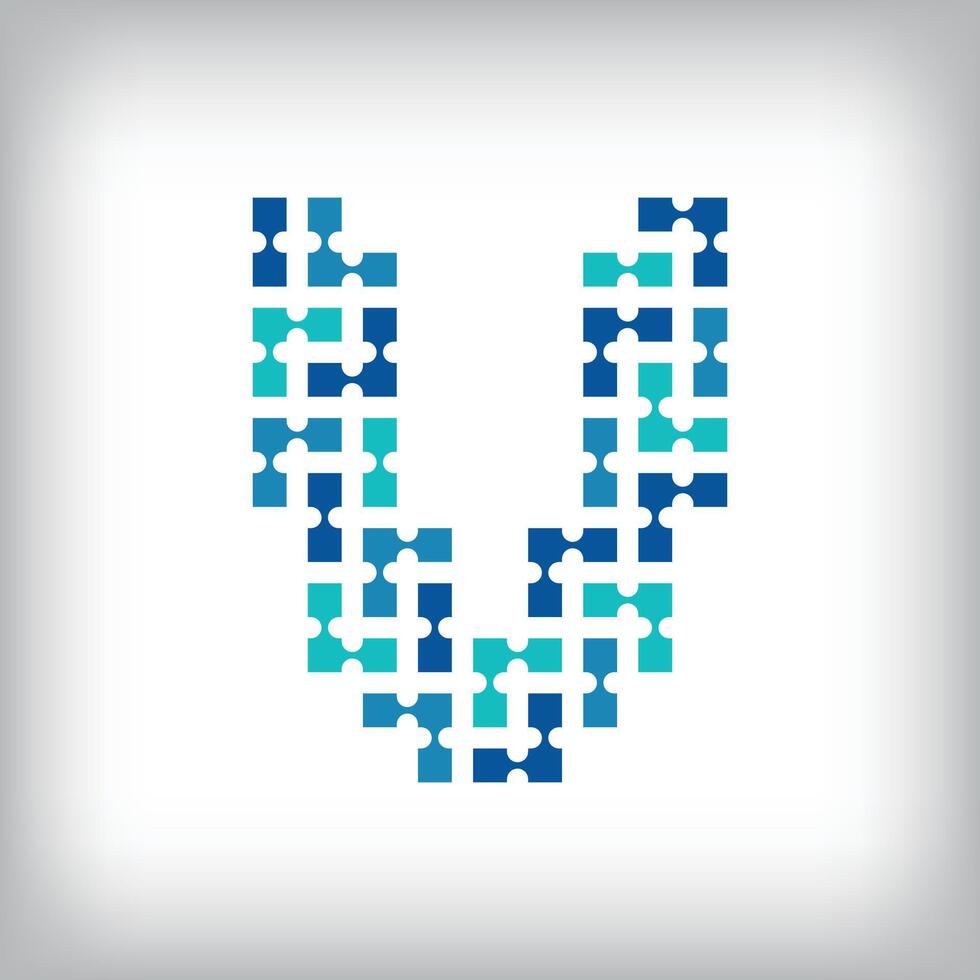 Network connection letter V logo. Creative communication blue tone graphics. Media, digital and technology company. vector