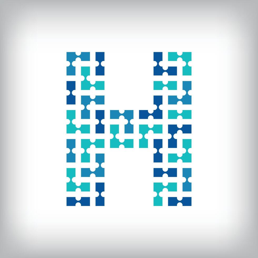 Network connection letter H logo. Creative communication blue tone graphics. Media, digital and technology company. vector