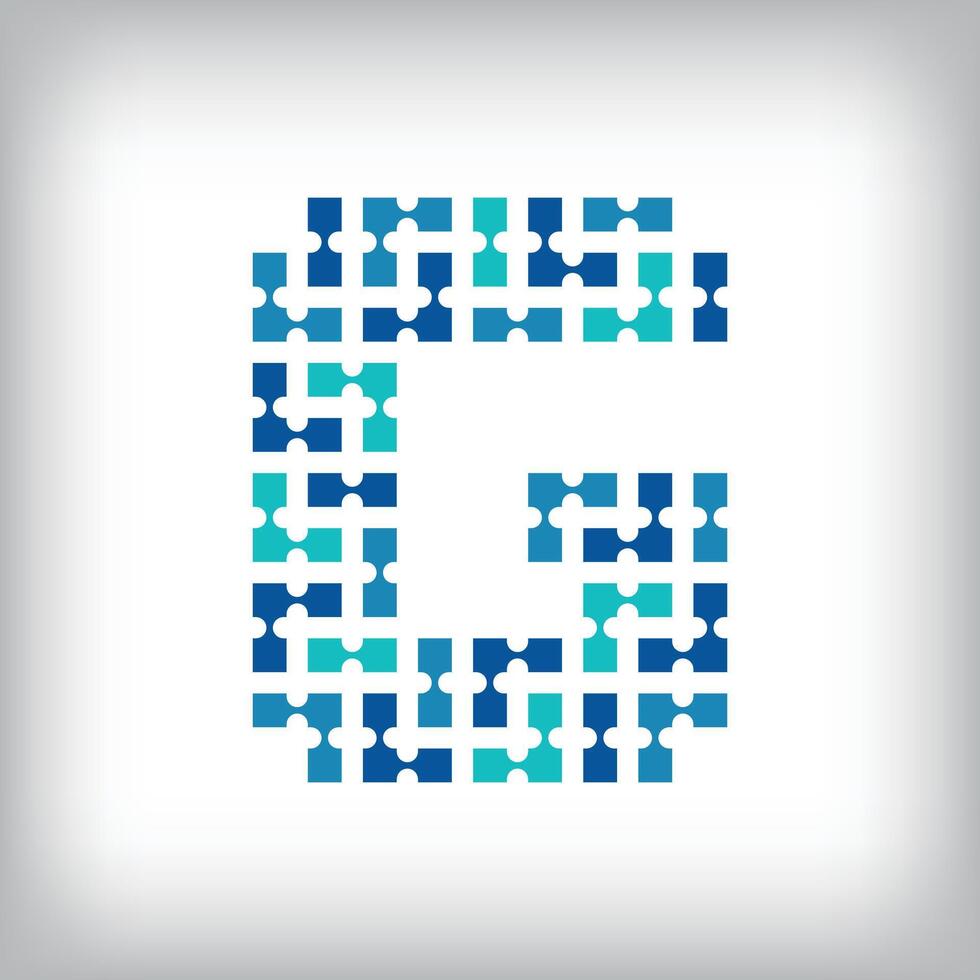 Network connection letter G logo. Creative communication blue tone graphics. Media, digital and technology company. vector