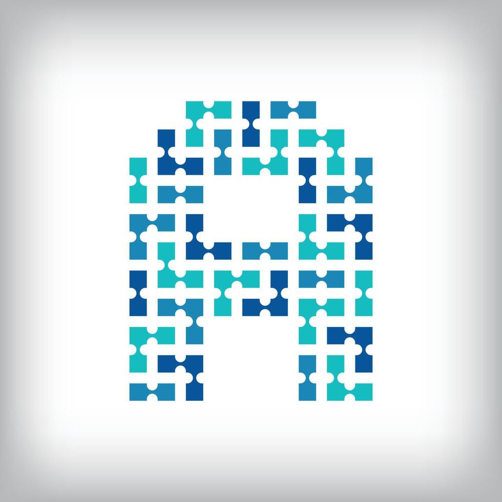 Network connection letter A logo. Creative communication blue tone graphics. Media, digital and technology company. vector
