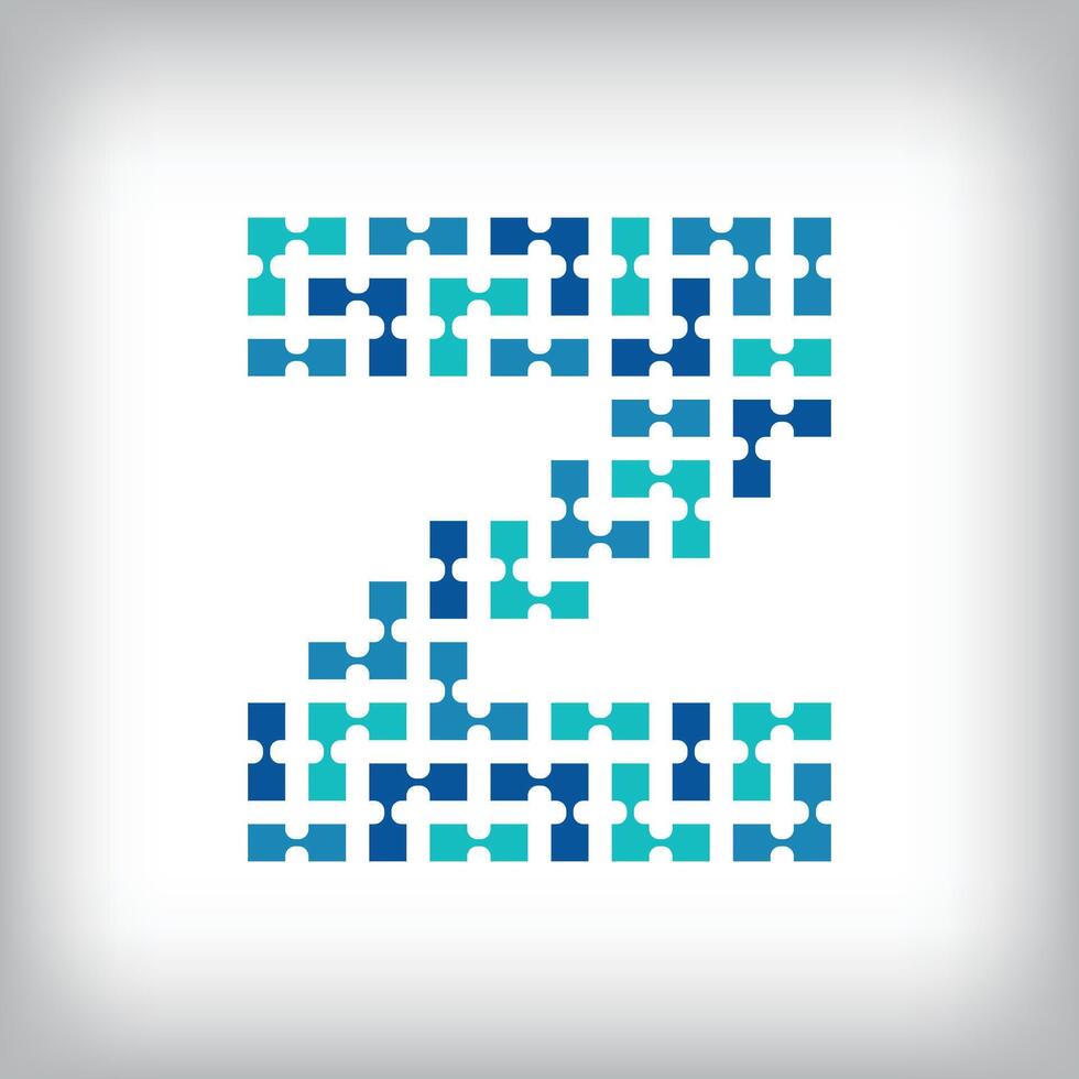 Network connection letter Z logo. Creative communication blue tone graphics. Media, digital and technology company. vector