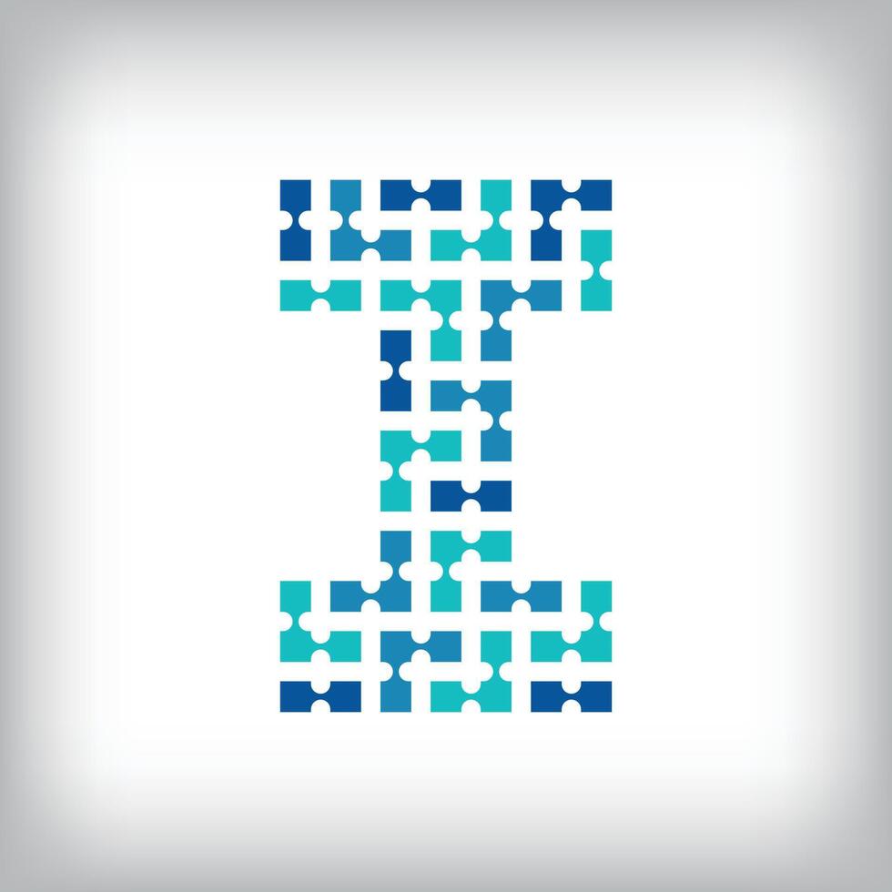 Network connection letter I logo. Creative communication blue tone graphics. Media, digital and technology company. vector