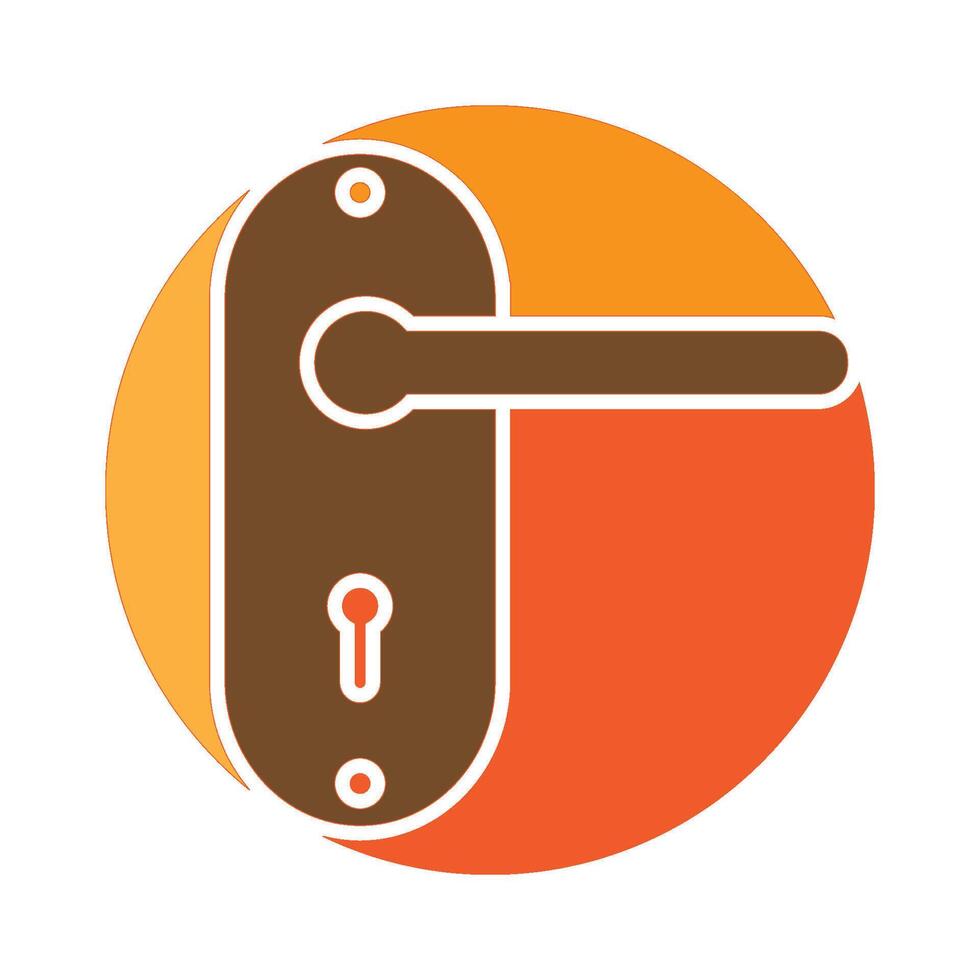 Door handle flat icon vector