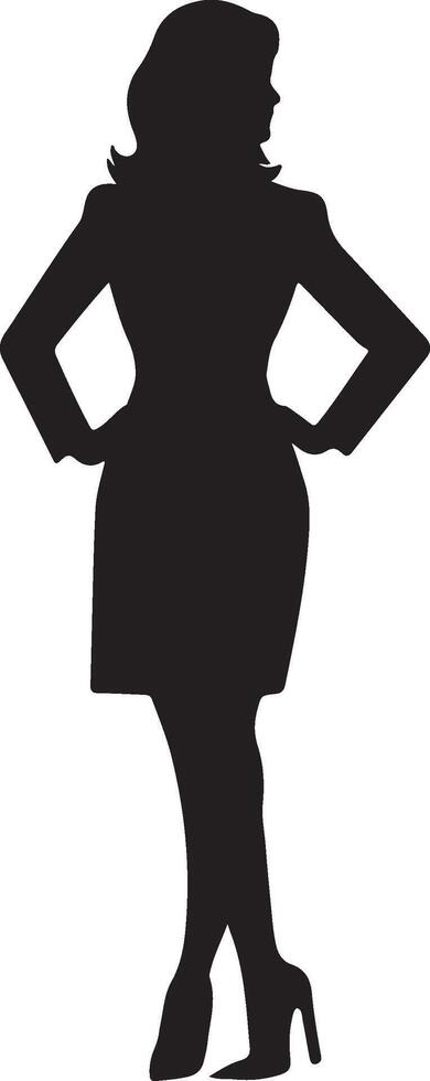 Business Lady Silhouette Illustration White Background vector