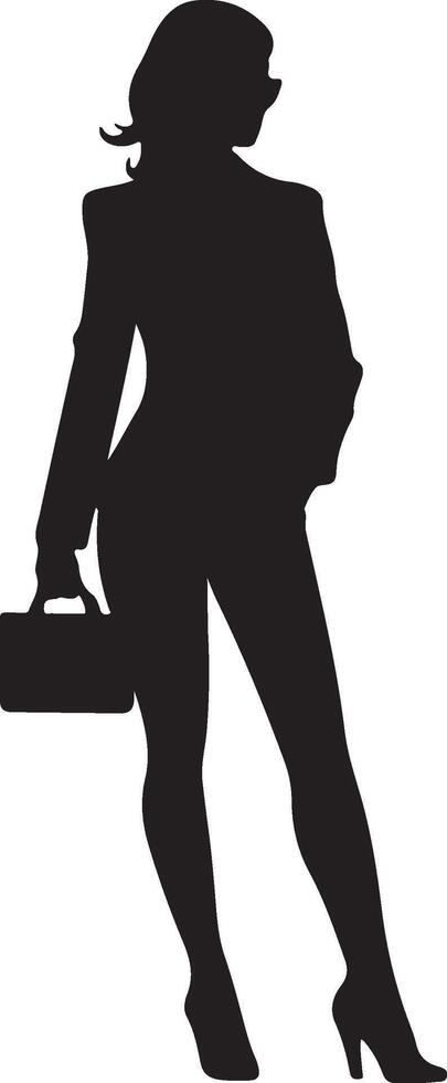 Business Lady Silhouette Illustration White Background vector