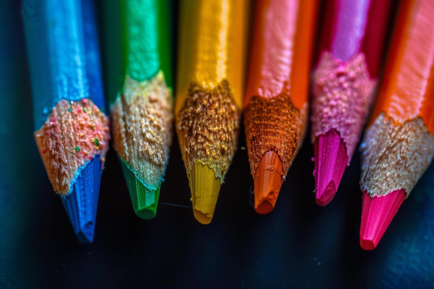 Group of Colored Pencils Arranged Neatly photo