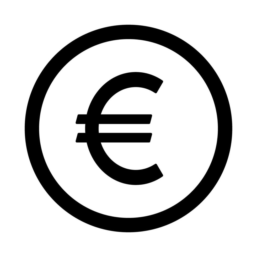 Euro sign icon on white background. vector