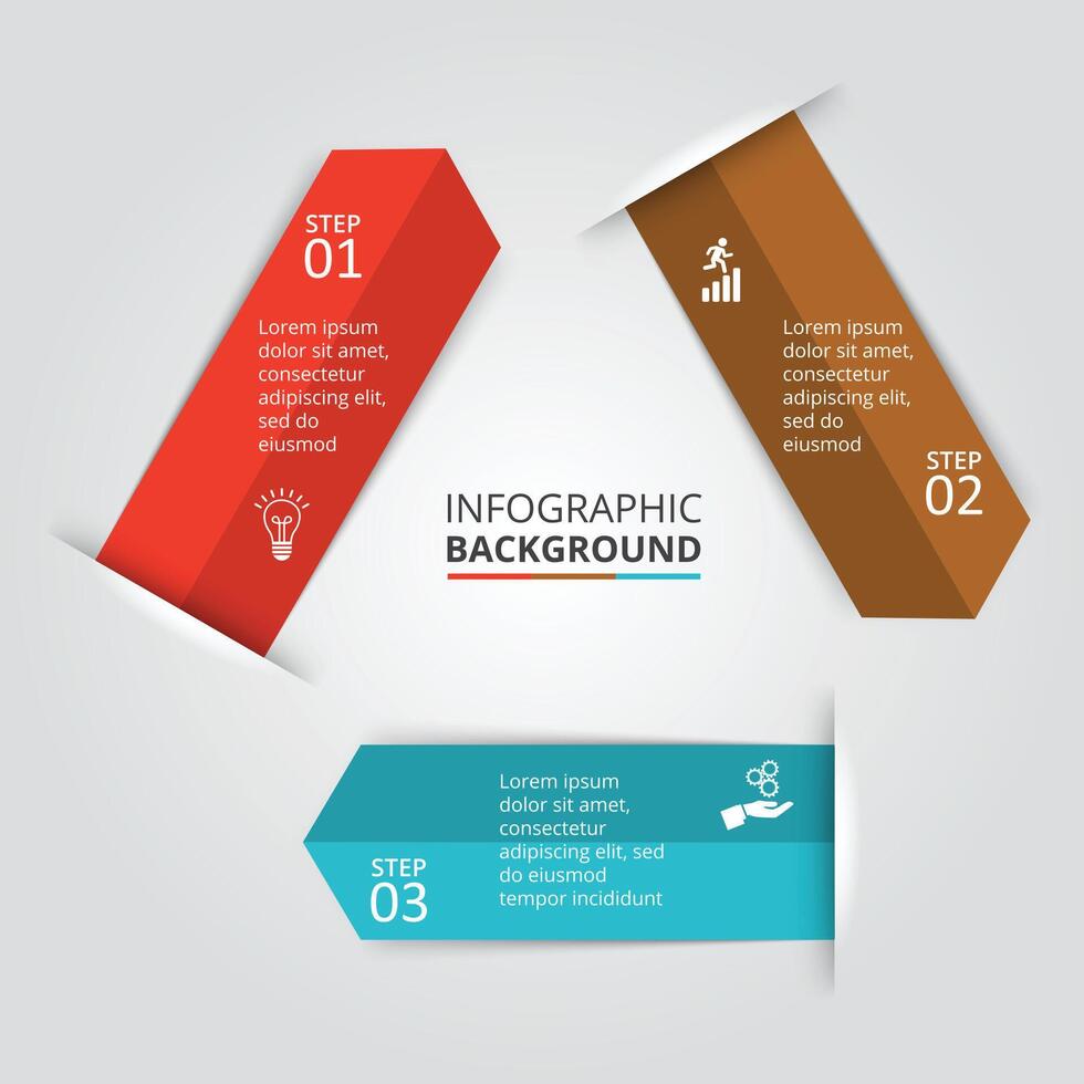 Arrows element for infographic. Template for cycle diagram, graph, presentation. Business concept with 3 options, parts, steps or processes. vector