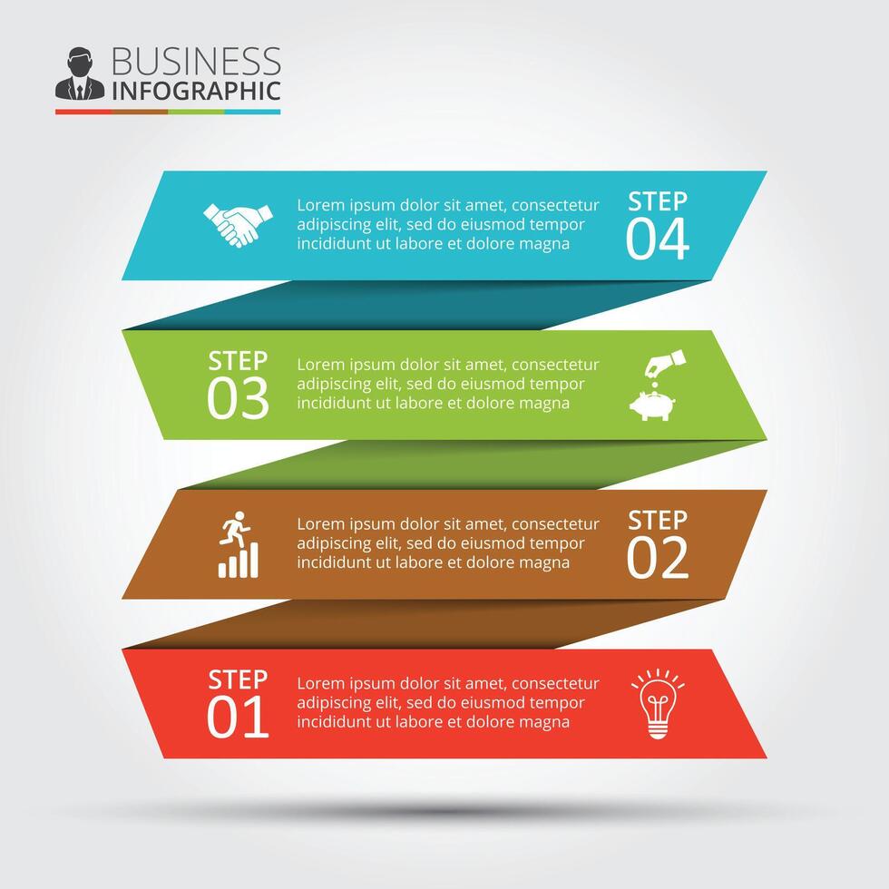 Stripes for infographic. Template for diagram, graph, presentation and chart. Business concept with 4 options, parts, steps or processes. vector