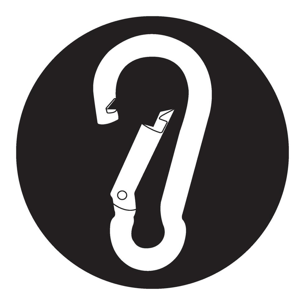 Carabiner mountain equipment icon vector
