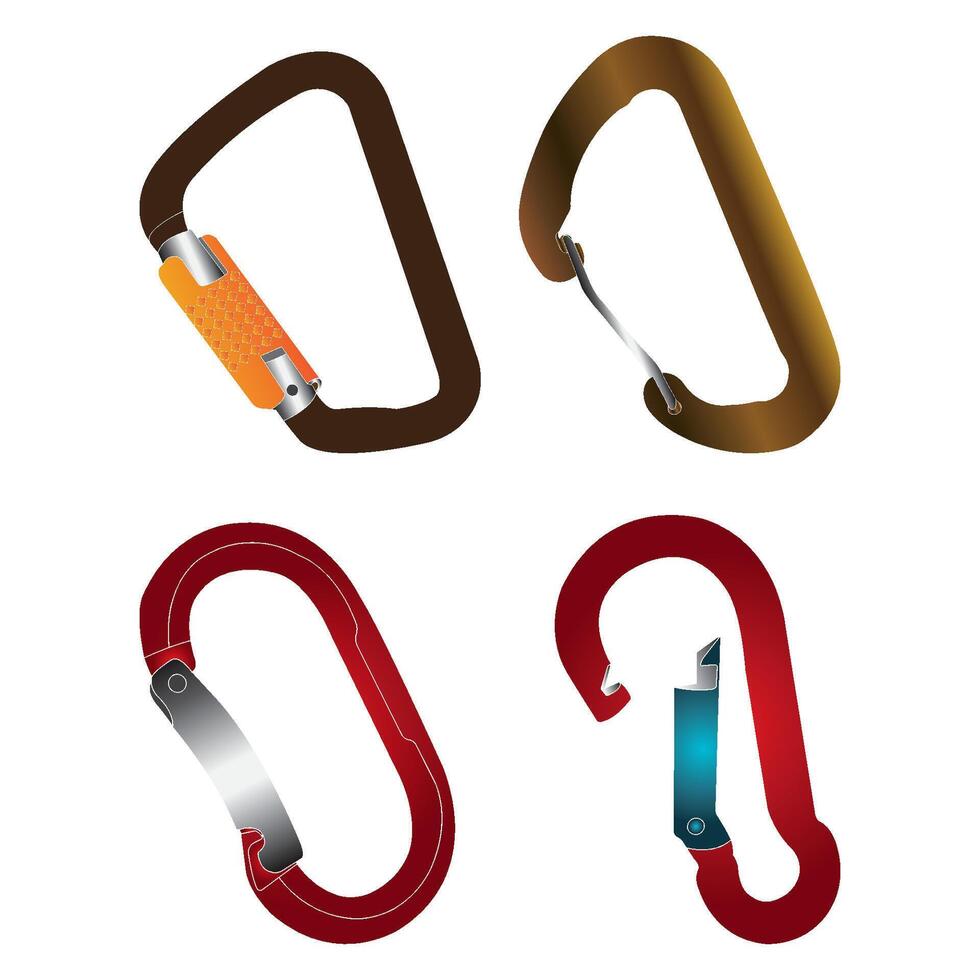 Carabiner mountain equipment icon vector