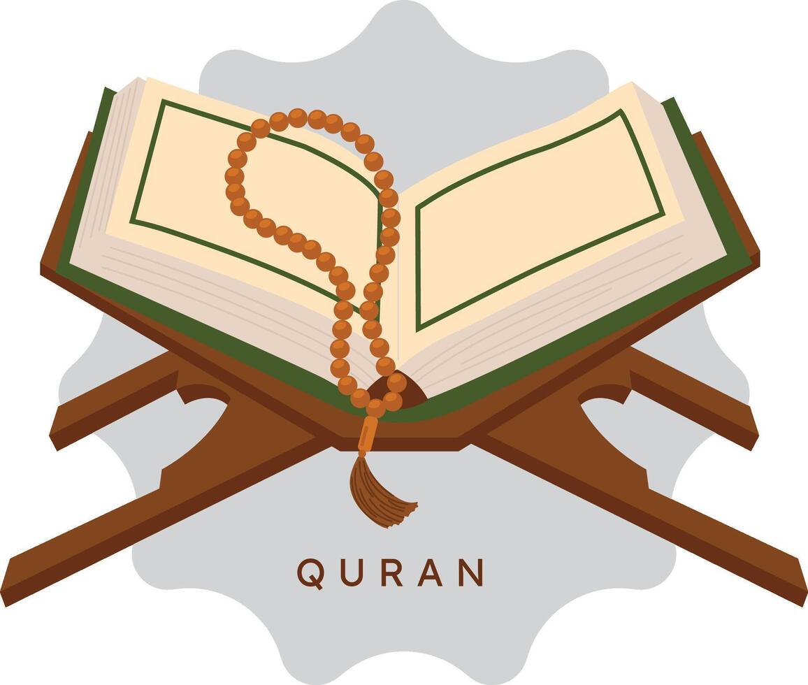illustration of the Quran, the holy book of Muslims vector