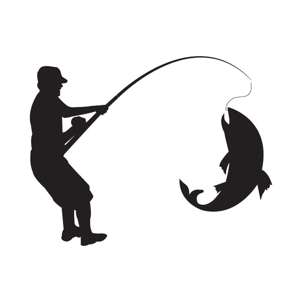 fishing man icon vector