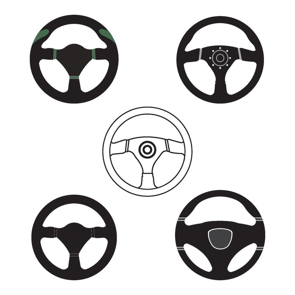 Steering wheel icon vector