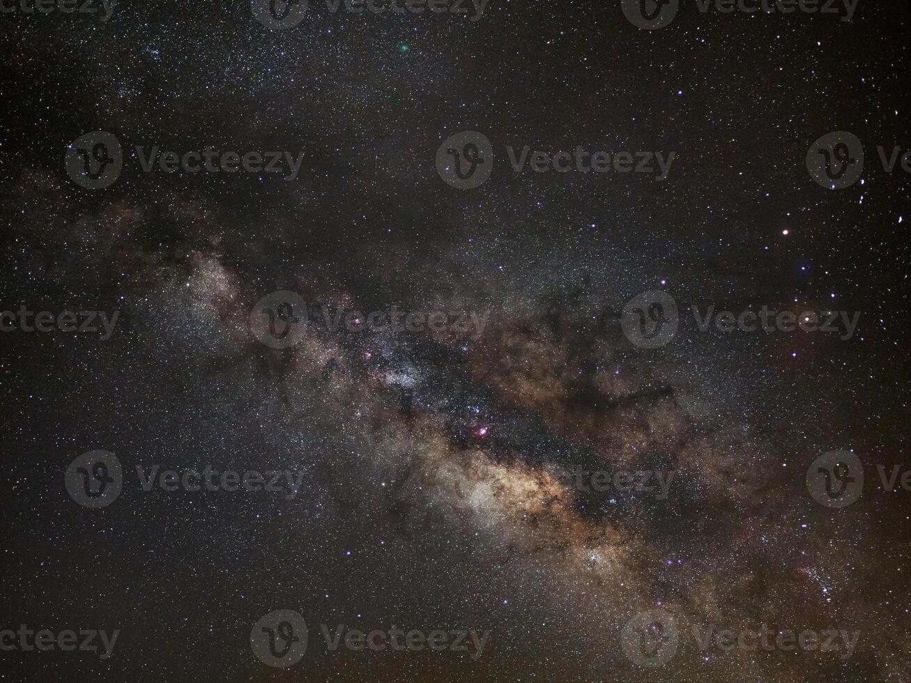 Milky Way Galaxy,Long exposure photograph, with grain photo