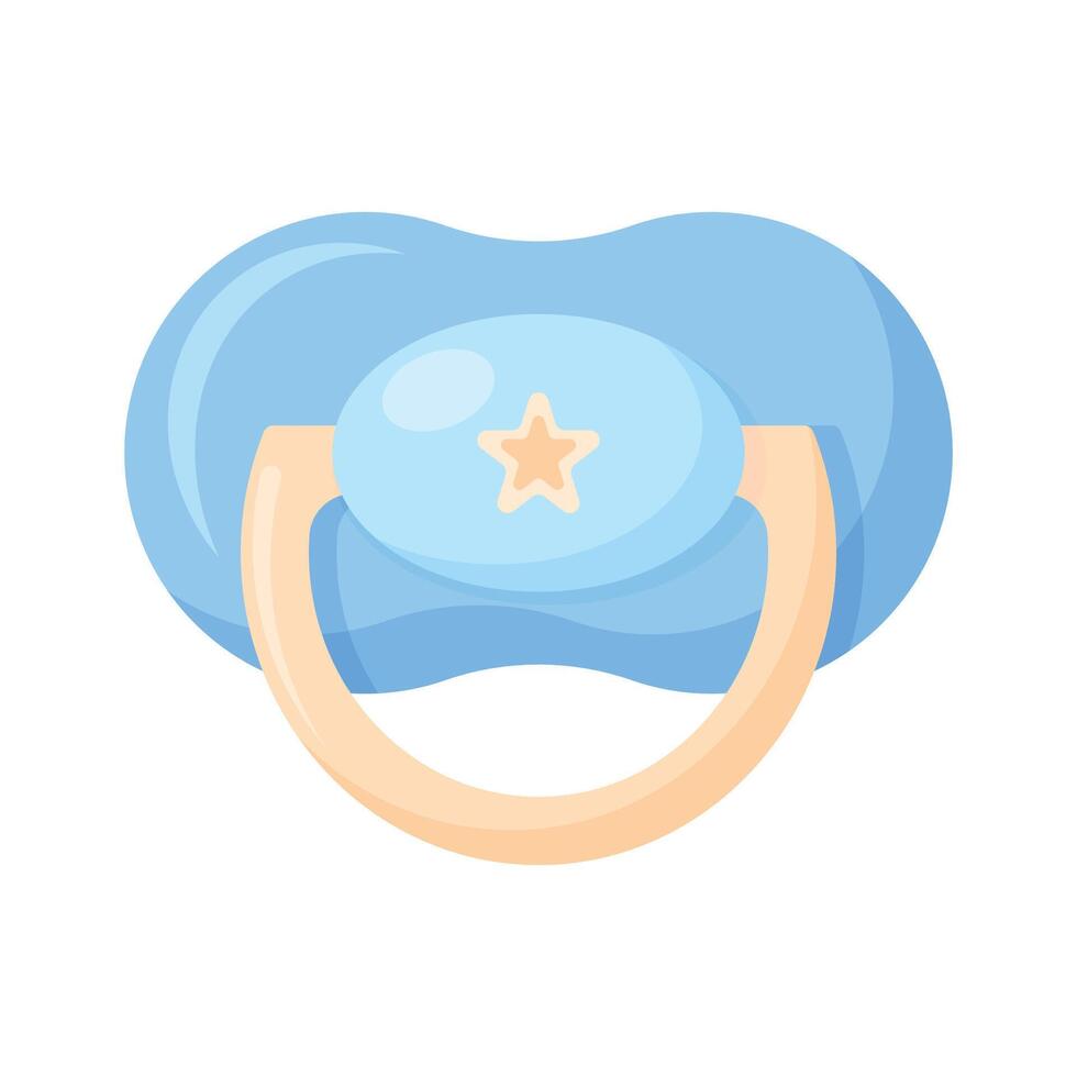 Blue baby Dummy for boy. Baby pacifier icon. Element for design of logo, icons, buttons. Isolated illustration vector